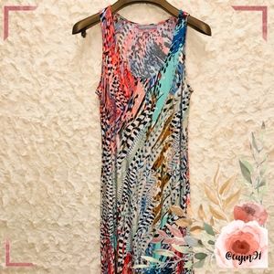 NY Collection Bright Animal Print Maxi Dress S